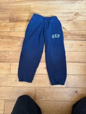 GAP Navy Blue Kids Fleece Joggers with Logo